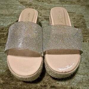 Size 6 clear crystal wedges 2” wedge
